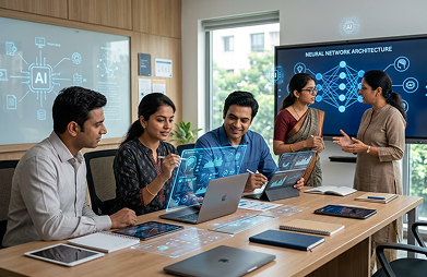 Home 26 AI for educators - teachers collaborating using AI tools in real classroom setting