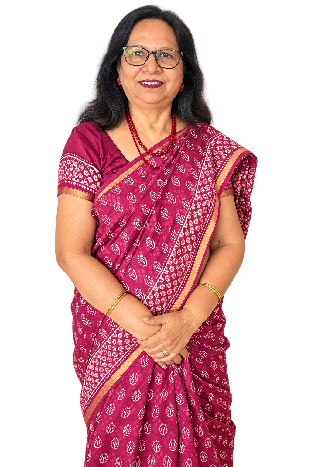 Elegant Indian Woman in Maroon Sari